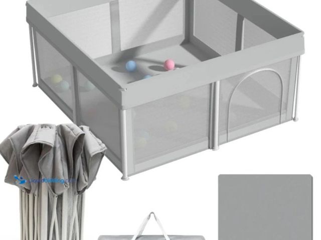 Lot 49-5543328 - JAUCYA 50"x50"x26" Foldable Baby Playpen Compact& Portable for Babies & Toddlers. Model #JAU-F01. Un...
