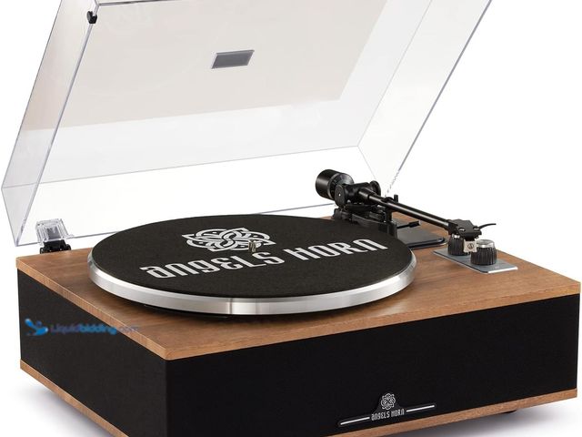 Lot 49-3511736 - ANGELS HORN Vinyl Record Player, Bluetooth Turntable with Built in Speakers Phono Preamp, High Fidel...