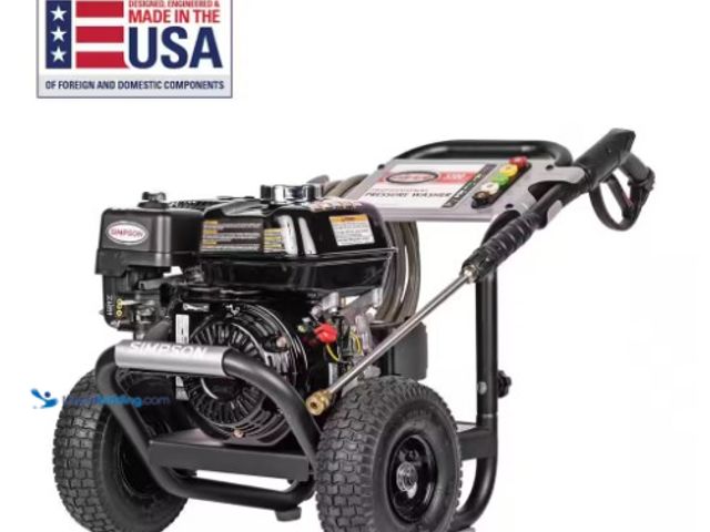 Lot 49-1516597 - SIMPSON 3300 PSI 2.5 GPM Cold Water Gas Pressure Washer with HONDA GX200 Engine, model # PS3228-S, s...