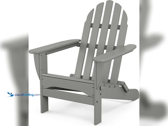 Lot 49-5553233 - POLYWOOD AD5030GY Classic Folding Adirondack, Slate Grey MODEL:845748003797 UNUSED.
