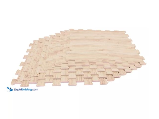 Lot 49-1628068 - Lot of (4) Costway 20"x20" Wood Grain Puzzle Mats,8-Pcs EVA Foam, Interlocking Floor Tiles for Room ...
