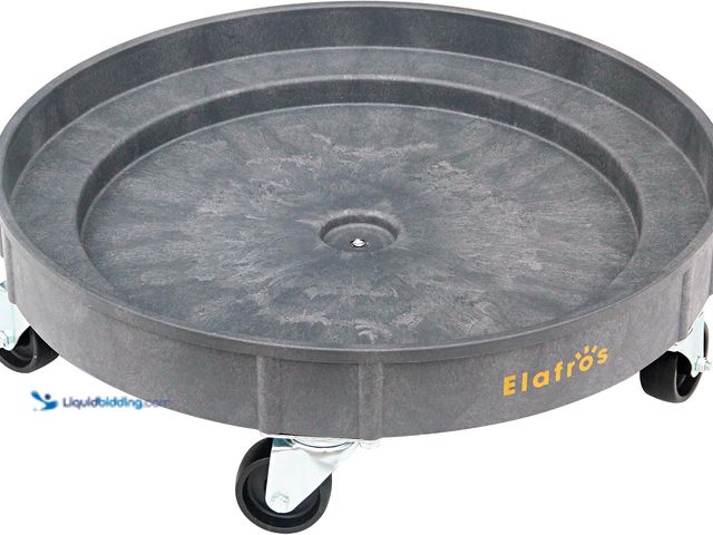 Lot 49-3564620 - 30 Gallon and 55 Gallon Heavy Duty Plastic Drum Dolly – Durable Plastic Drum Cart 900 lb. Capacity- ...