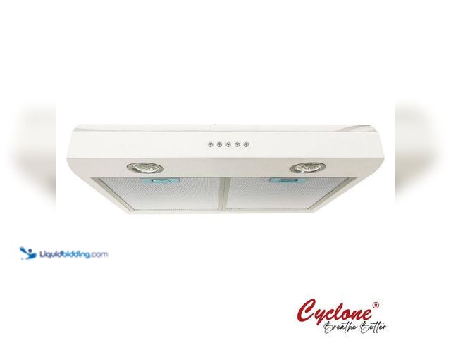 Lot 49-5437984 - Cyclone Classic 24 in. 300 CFM Undermount Range Hood with LED Light in White. [Model # CU017R24W] Un...