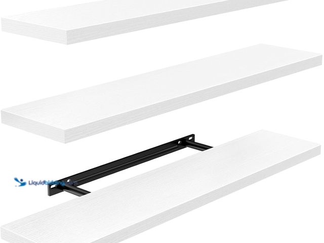 Lot 49-3527650 - AMADA HOMEFURNISHING 23.6" L Floating Shelves, Wall Shelves Set of 3 for Bathroom/Living Room/Bedroo...