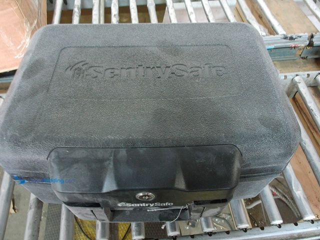 Lot 49-1520598 - SentrySafe 1200 Fire-Resistant Box Safe with Key Lock 0.18 Cu. ft., Black. NOTE NO KEYS. Used.  Ref#...