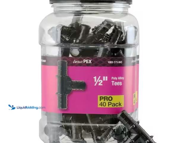 Lot 49-1576465 - Lot Containing (1) Apollo 1/2 in. Plastic PEX-B Barb 90-Degree Elbow Pro Pack (65-Pack) Model # PXPA...