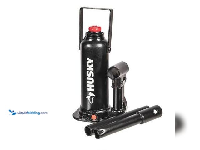 Lot 49-5559581 - Husky 4 Ton Bottle Jack. Model # HPL4BW-ZDT-TH. Used missing 1 jack post