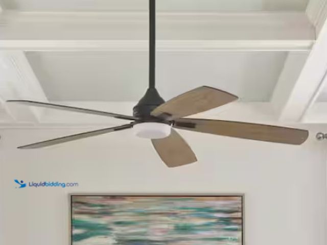 Lot 49-1567959 - Home Decorators Collection Beckford 52 in. Indoor Matte Black Ceiling Fan with Adjustable White Inte...