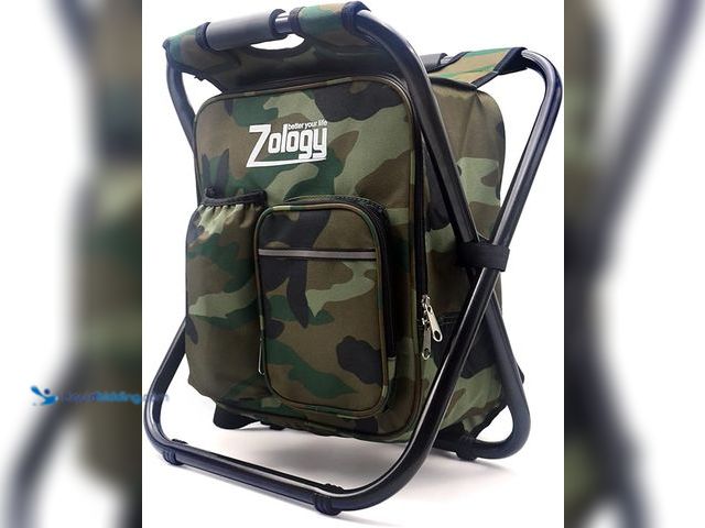 Lot 49-3600427 - Folding Camping Chair Stool Backpack with Cooler Insulated Picnic Bag, Hiking Camouflage Seat Table ...