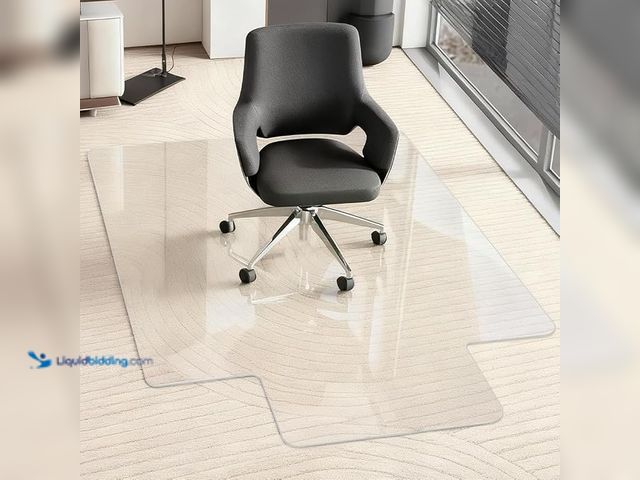 Lot 49-1630835 - Tempered Glass Chair Mat with Lip, 36”x48” Heavy-Duty Office Floor Protector for Under-Desk Reach, f...