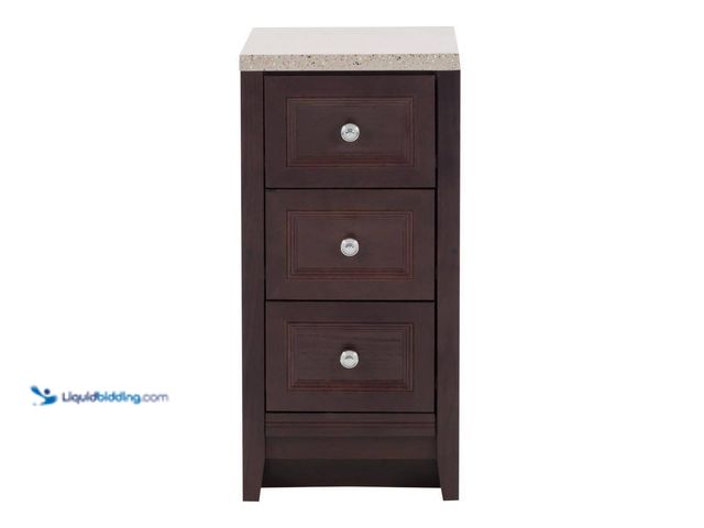 Lot 49-5447694 - Glacier Bay Delridge 14 in. W x 17 in. D x 30 in. H Chocolate Linen Cabinet. [Model # MLT14P2-CH] Un...