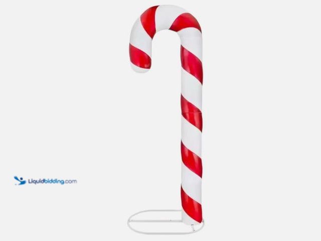 Lot 49-1547216 - GIANT 7ft Candy Cane LED Light Up Christmas Prop Christmas Yard Sculpture Prop, Model# 1011184393, S...