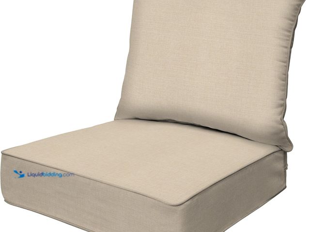 Lot 49-5440148 - Honeycomb Outdoor Deep Seat, 24 x 23, Textured Solid Almond Chair Cushion for Patio Furniture. Model...