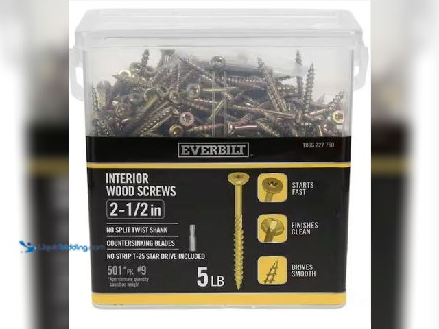 Lot 49-1577135 - Everbilt #9 x 2-1/2 in. Star Drive Flat Head Interior Wood Screws (501-Pack), Model # 117349, Used. ...