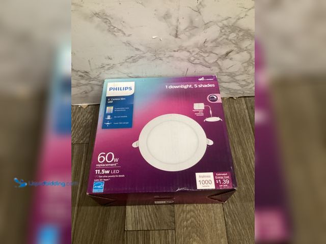Lot 49-5415344 - Philips LED 6 in. 60-Watt Equivalent Slim Canless Recessed Light 5CCT (1-Pack). Model # 580399. Unus...
