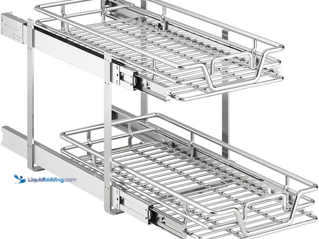 Lot 49-5437535 - 2-Tier Kitchen Cabinet,Pull Out Cabinet Organizer,Shelf and Drawer Organizer Slide Out Pantry Storaq...