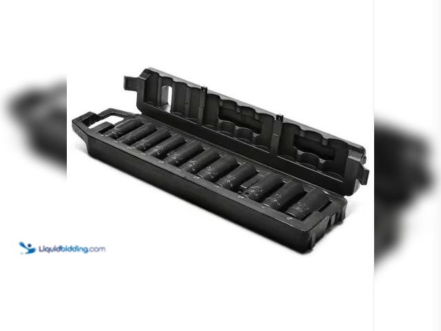 Lot 49-1577161 - Husky 1/2 in. Drive SAE 6-Point Deep Impact Socket Set with Storage Case (11-Piece), Model # H2DDIMP...