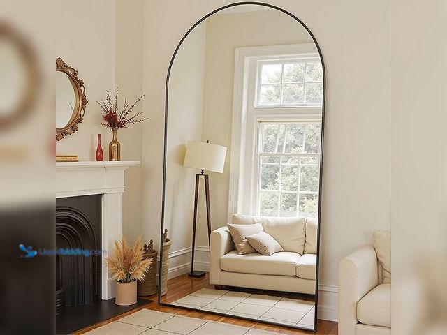 Lot 49-1550276 - TinyTimes 81''x41'' Oversized Full Length Mirrors, Arched Floor Mirror with Stand, Full Body Large S...