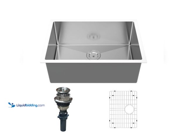 Lot 49-5435284 - Hpeytaire
26 in. Drop-In/Undermount Single Bowl 18-Gauge Brushed Stainless Steel Kitchen Sink with ...