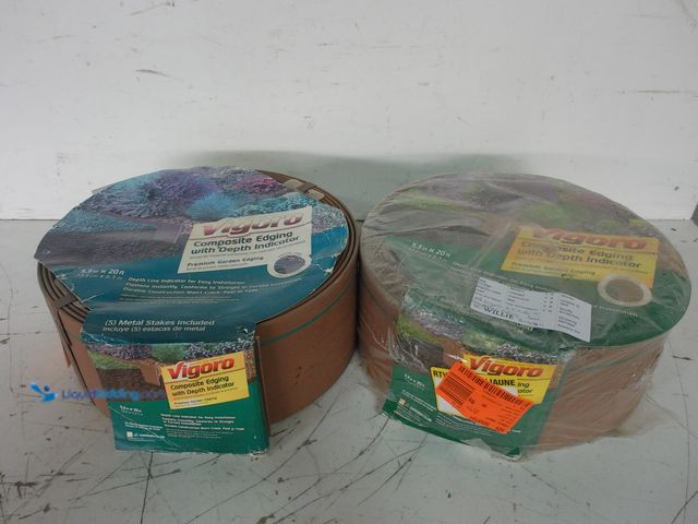 Lot 49-3616553 - (2-Pack) Vigoro 20 ft. No-Dig Plastic Landscape Edging Kit - Unused Model # 1000023723