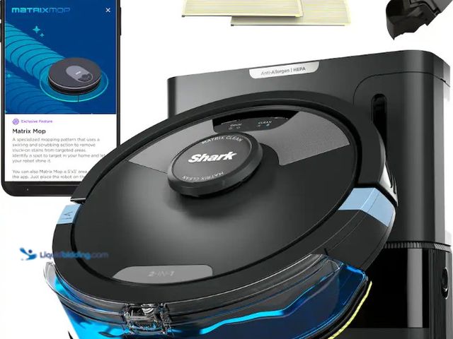 Lot 49-5543089 - Shark - Matrix Plus 2-in-1 Robot Vacuum & Mop with Sonic Mopping, Matrix Clean, Home Mapping, HEPA B...