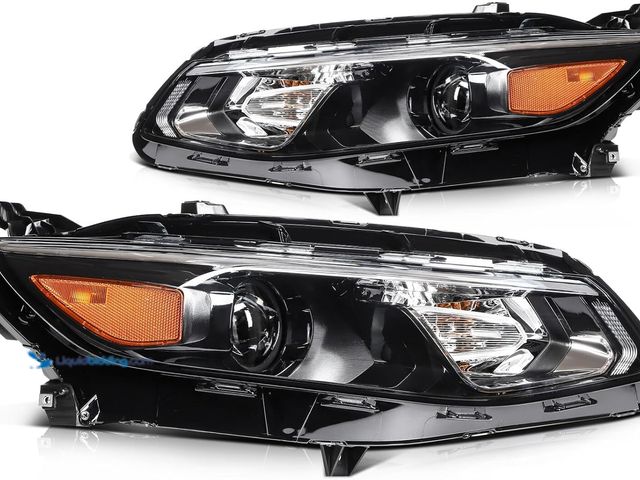 Lot 49-5459753 - Headlight Assembly Fit For Chevrolet For Malibu 2016-2018 Black Housing Amber Reflector Clear Lens. ...