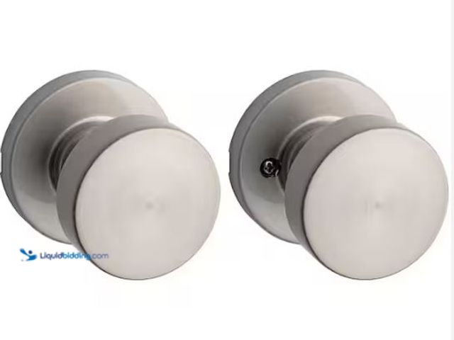 Lot 49-1573192 - Lot of (4) Kwikset Pismo Round Satin Nickel Hall/Closet Door Knob Featuring Microban Antimicrobial T...