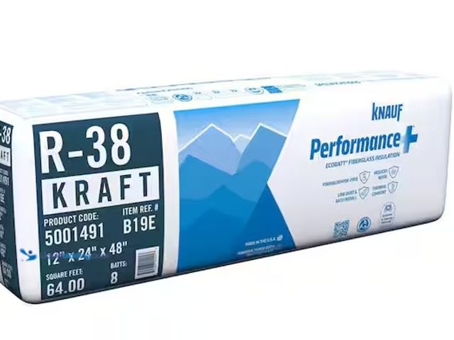 Lot 49-5542413 - Knauf Insulation
R38 Kraft Faced 24 in. x 48 in. Precut Fiberglass Insulation Batts for Floor, Atti...