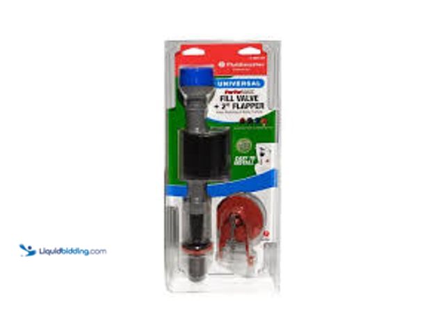 Lot 49-3531662 - Fluidmaster PerforMAX Universal High Performance Toilet Fill Valve and 2 in. Flapper Repair Kit Thre...