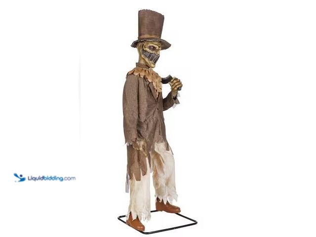 Lot 49-3637885 - Home Accents Holiday 6.5 FT Grave & Bones Animated LED Soul Slasher, Model # 24PA01677, Slightly use...