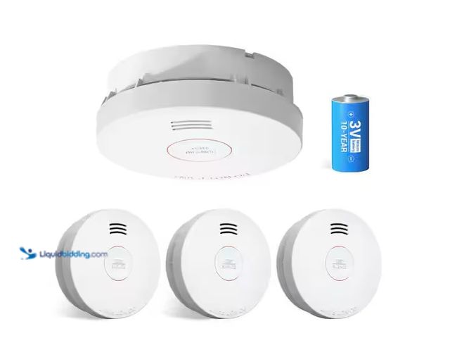 Lot 49-3637904 - (3-PK) Innolink 10 Years Battery Operated Smoke Detector, Fire Alarm with  Low Battery Warning, UL21...