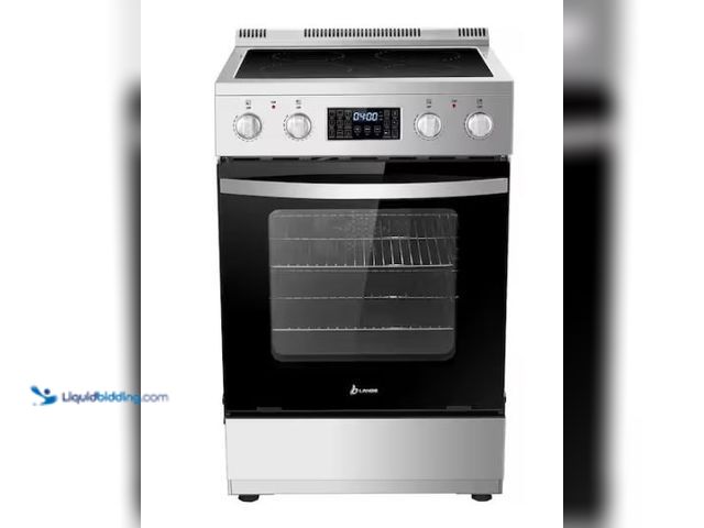 Lot 49-1521923 - LANBO 24 in. 4 Burner Elements Freestanding Electric Range in Stainless Steel with Air Fry, Rotisser...