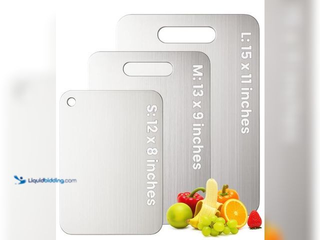Lot 49-3464341 - Titanium Cutting Board Set of 3, 100% Pure Titanium Chopping Board for Kitchen, Hygiene & Durability...