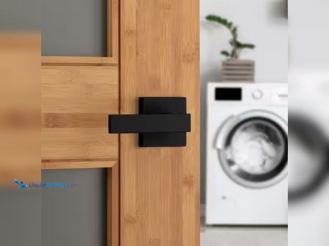 Lot 49-3433473 - Lot of (4) Kwikset Singapore Square Matte Black Hall/Closet Door Handle with Microban, Model # 720SA...