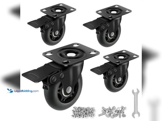 Lot 49-5542546 - Rubber Brake Casters 4 Pack, Unused