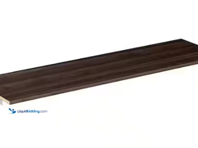 Lot 49-1549454 - ClosetMaid Style+ 48 in. W Modern Walnut Top Shelf Kit, Model # 2098, Slightly used, Chipped corners...