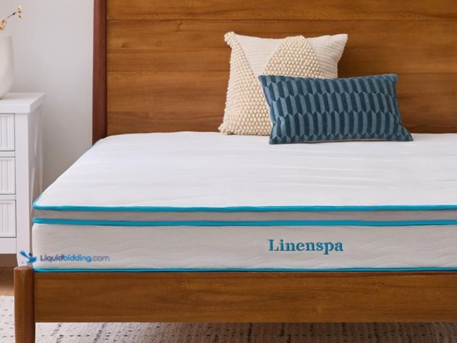 Lot 49-1516438 - Linenspa 8 Inch Memory Foam and Spring Hybrid Mattress - Medium Firm Feel - Bed in a Box - Quality C...