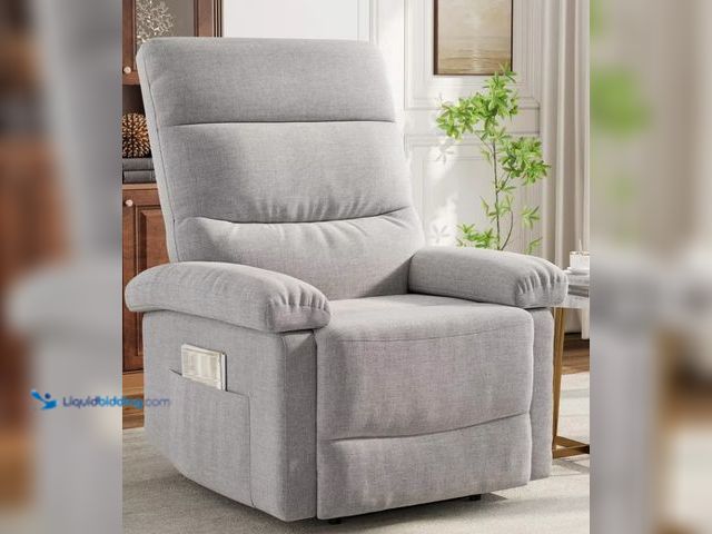 Lot 49-5459320 - Manual Recliner Chair for Adults Manual Recliner with Side Pocket Adjustable Fabric Single Sofa with...