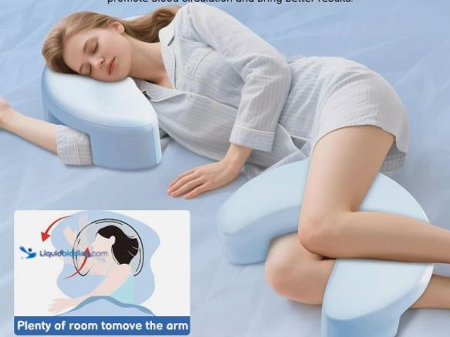 Lot 49-5452193 - WOAKUSO Side Sleeper Pillow with Arm Holes. Item is unused.