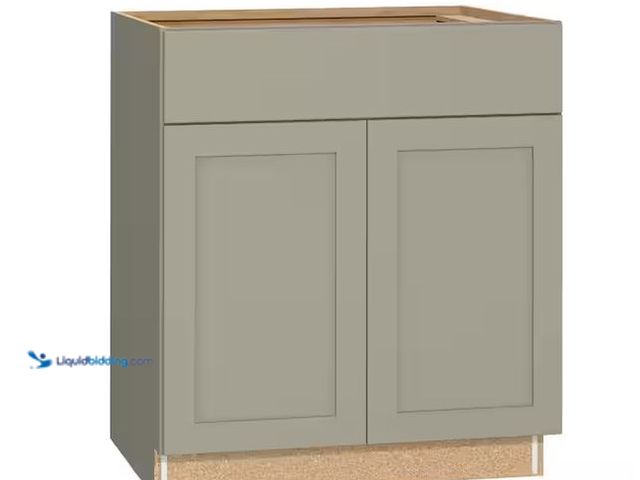 Lot 49-1568637 - Hampton Bay Westfield Dusk Gray Shaker Stock Assembled Base Kitchen Cabinet (30 in. W x 23.75 in. D ...