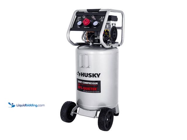 Lot 49-5536256 - Husky
20 Gal.165 PSI Vertical Electric Oil-Free Quiet Auto/Workshop Air Compressor with Dual Gauges...