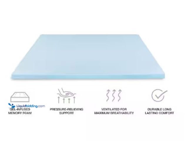 Lot 49-5542420 - StyleWell
2 in. Gel Infused Memory Foam Twin Mattress Topper, Factory Sealed