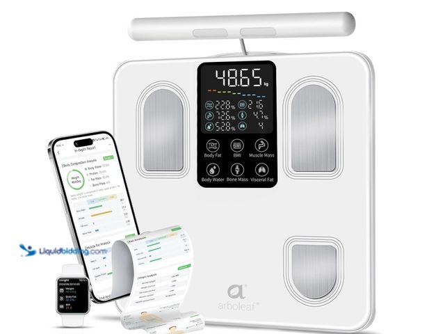 Lot 49-3431513 - Arboleaf Smart Scale 400lb, White, Model# B0FJ8P8STN, Slightly used, Unable to test.  Ref#CRS0114