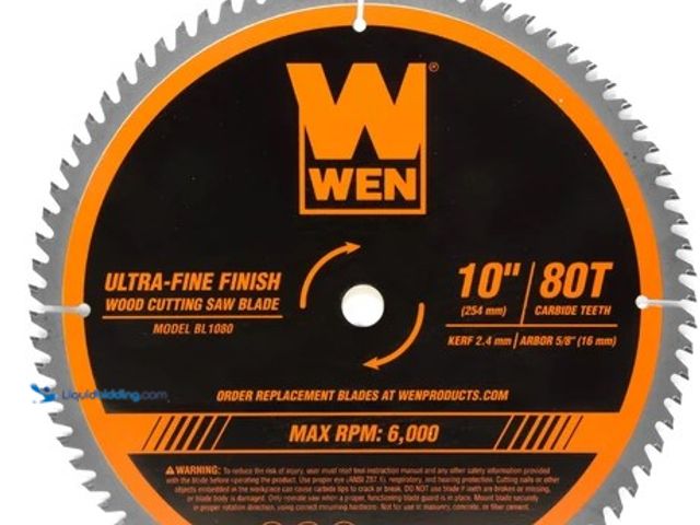 Lot 49-2004576 - WEN 10-Inch 80-Tooth Carbide-Tipped Ultra-Fine Finish Professional Woodworking Saw Blade for Miter S...