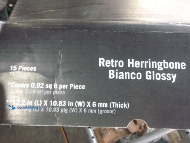Lot 49-1514916 - Approx 13sq ft of MSI Retro Herringbone Bianco 11" x 12" Porcelain Mosaic Tile (13.8 sq. ft. case / ...
