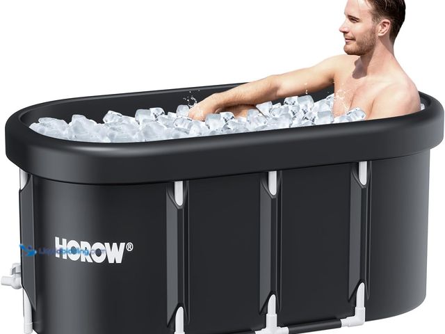 Lot 49-5406152 - HOROW XL Large Oval Ice Bath Tub for Athletes, 100 Gallons Portable Cold Plunge Tub for Recovery and...