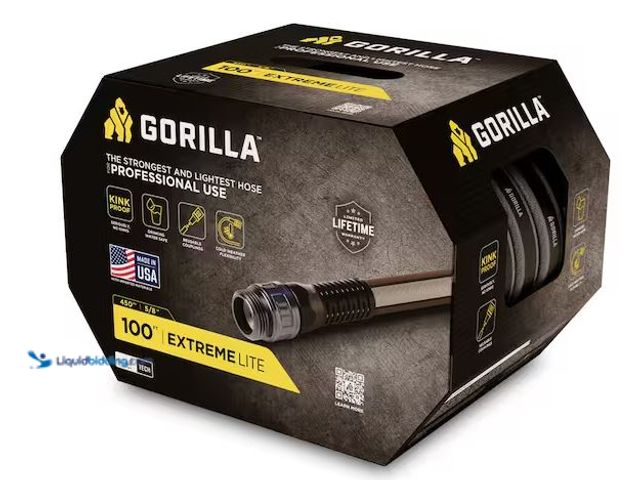 Lot 49-5545533 - Gorilla
Extremelite 5/8 in. x 100 ft. Heavy Duty Garden Hose, Used