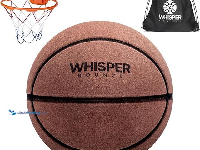 Lot 49-3462685 - Whisper Bounce Silent Basketball Dribbling Indoor w/Hoop - Size 7 (29.5") - Quiet Ball - Grooved Bas...