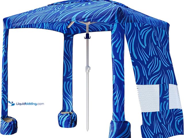 Lot 49-5553247 - AMMSUN Beach Cabana, 6.5'×6.5' Beach Canopy, Easy Set up and Take Down, Cabana Tent with Sand Pocket...