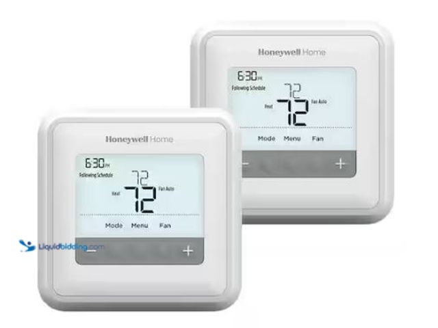 Lot 49-1573240 - Honeywell T4 PRO 2-Day Programmable Thermostat, 1/Heat 1/Cool - (2-Pack), Universal Mounting, Model ...